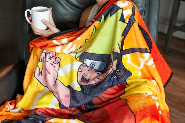 Naruto With Kanji Symbols Large Anime Fleece Throw Blanket | 60 x 45 Inches on Sale - Image 5