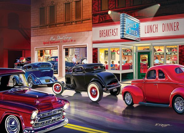 Cruisin Route 66 Phils Diner 1000 Piece Jigsaw Puzzle Online - Image 3