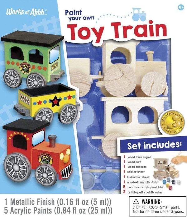 Works of Ahhh Choo Choo Train Set Wood Painting Kit on Sale - Image 3